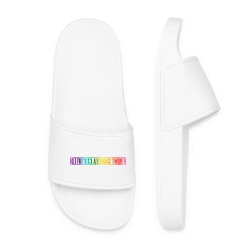 Front Camera Certfied in Regenbogen-Farben - Frauen Badelatschen - Weiß - Vorne