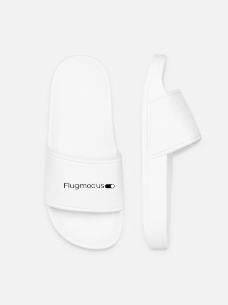 Flugmodus an. – Minimalistisches Design in Schwarz - Frauen Badelatschen - Weiß