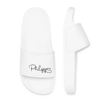 Philipp Nom Prénom Décor de coeur - Claquettes Femme - blanc - Devant
