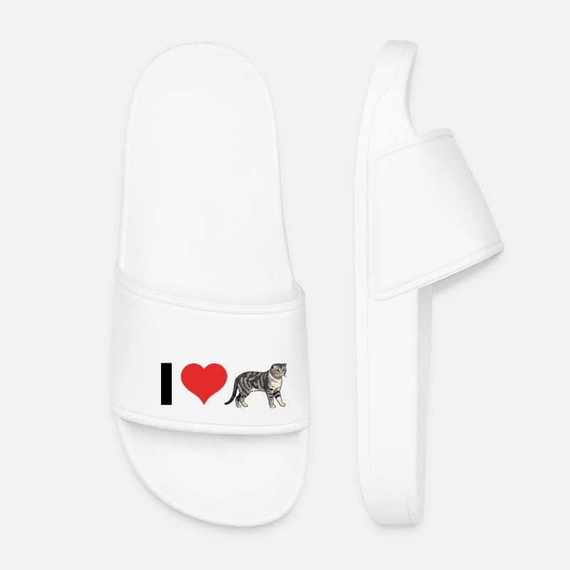 I love Scottish Fold - Cute Cat Sticker - Frauen Badelatschen - Weiß