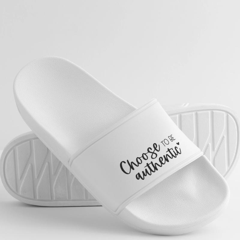 Choose To Be Authentic Inspirational Message Women’s Pool Sliders
