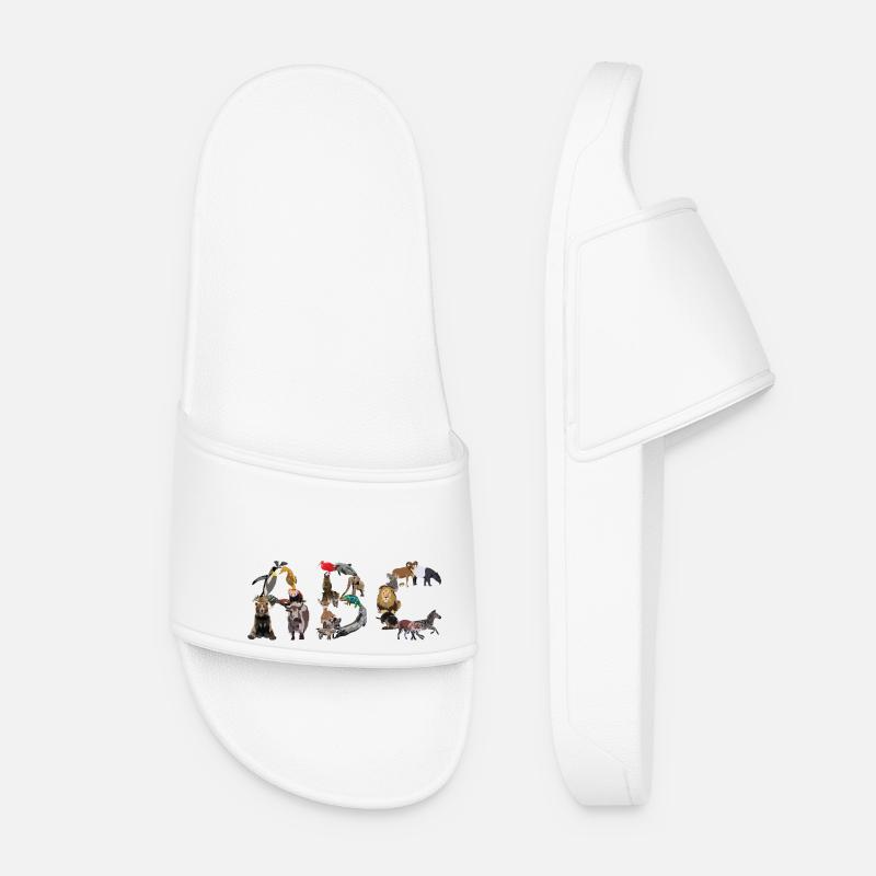 Tier ABC - Frauen Badelatschen - Weiß