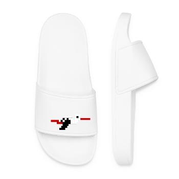Alsace Pixel Stork #tshirtalsace #tshirtcigogne - Women’s Pool Sliders - white - Front