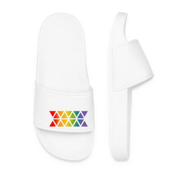 LGBT lgbtqi queer rainbow triangles - Women’s Pool Sliders - white - Front