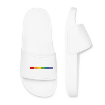 LGBT Regenbogen Tshirt lgbt queer csd tshirt - Frauen Badelatschen - Weiß - Vorne