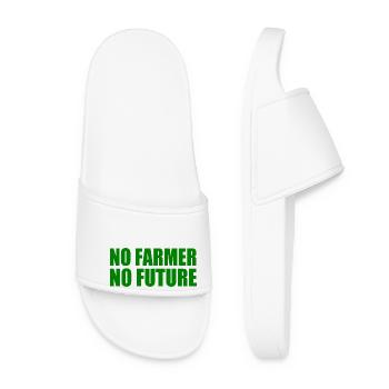 No farmer no future - Frauen Badelatschen - Weiß - Vorne