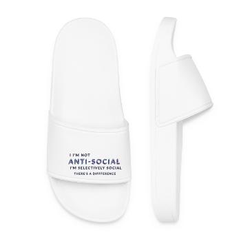 I'm Not Anti-Social I'm Selectively Social - Women’s Pool Sliders - white - Front