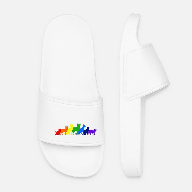 Regenbogen der Katzen - Frauen Badelatschen - Weiß
