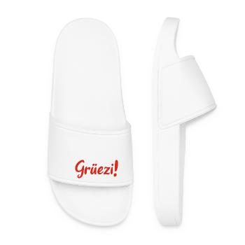 Grüezi - Schweiz - Switzerland - Swiss - Suisse - Women’s Pool Sliders - white - Front