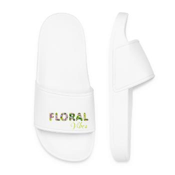 Floral vibes - Women’s Pool Sliders - white - Front