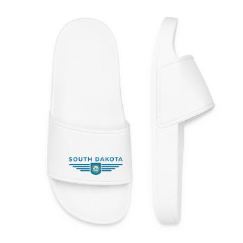South Dakota Fan T-Shirt – For real fans! - Women’s Pool Sliders - white - Front