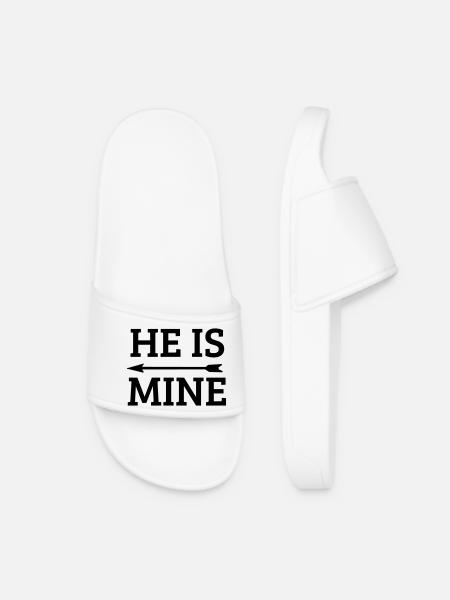he is mine - Women’s Pool Sliders - white