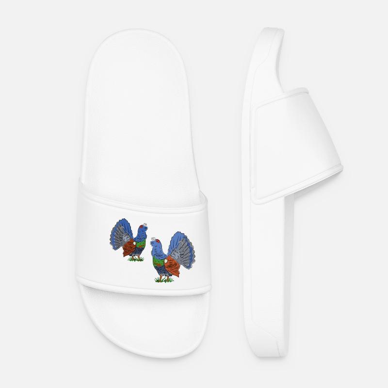 Faszinierende Auerhahn-Duo-Illustration - Frauen Badelatschen - Weiß