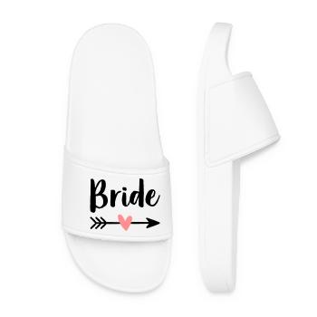 Bride Amor Pfeil Junggesellenabschied Geschenk - Frauen Badelatschen - Weiß - Vorne