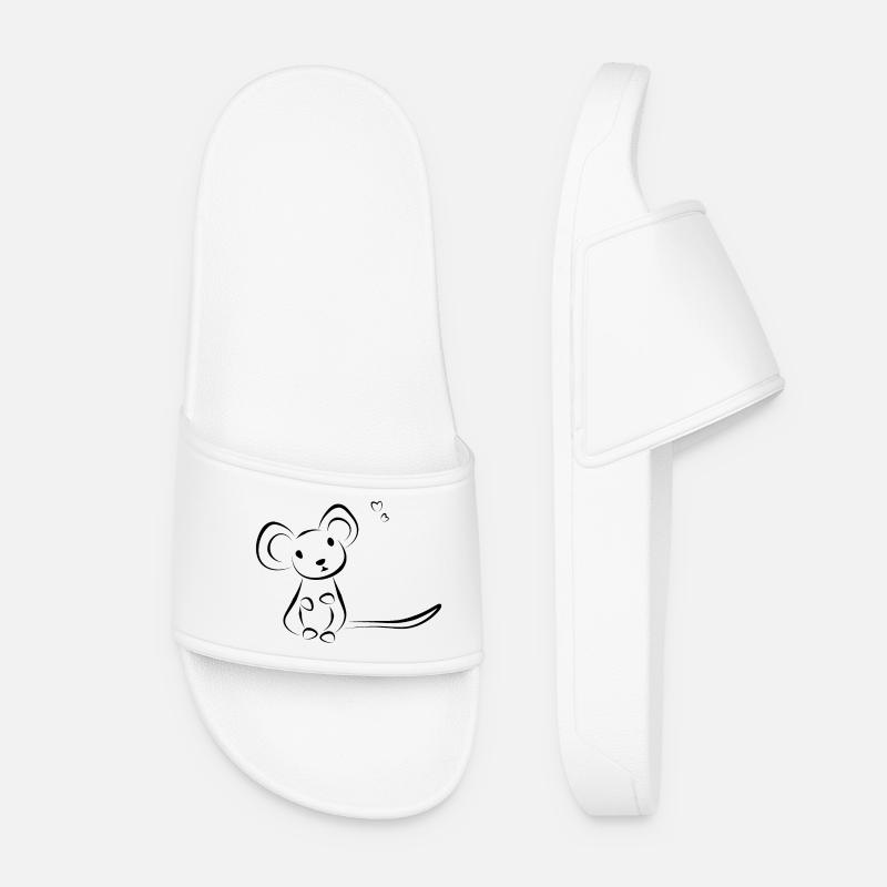 Mouse pet - Doeslief - Women’s Pool Sliders - white