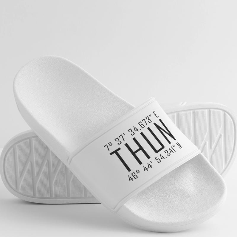 Coordonnées de Thun – Typographie avec référence locale Besch Claquettes Femme