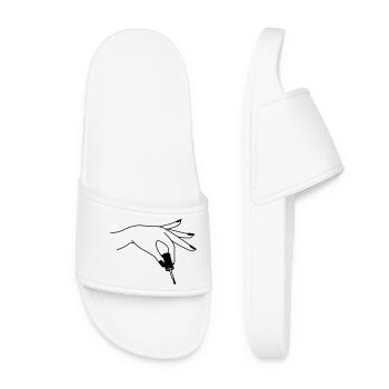 Vernis à ongles pédicure logo 2 - Claquettes Femme - blanc - Devant