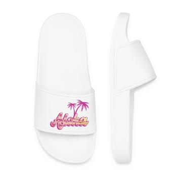 Aloha Palm - Women’s Pool Sliders - white - Front