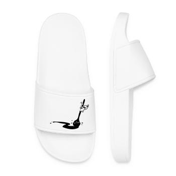 Cook cook. Funny spoon. Cooking spoon soups - Women’s Pool Sliders - white - Front