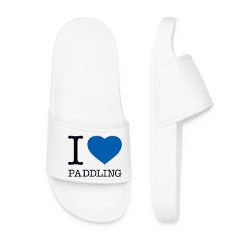 I LOVE PADDLING Kayak Paddel - Frauen Badelatschen - Weiß - Vorne