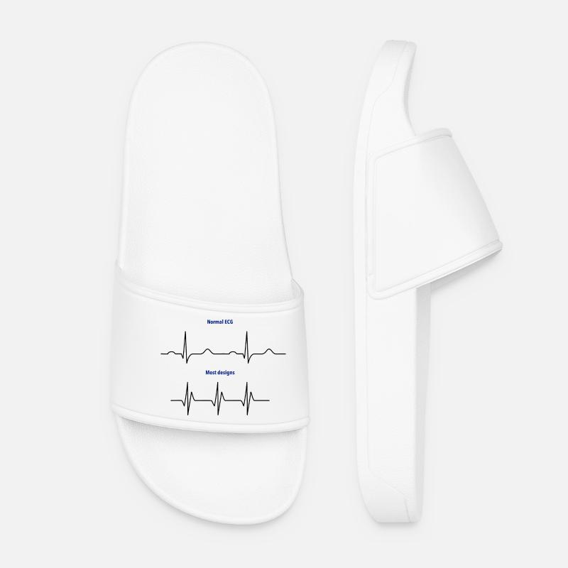 ECG normal vs ECG de conception - Claquettes Femme - blanc