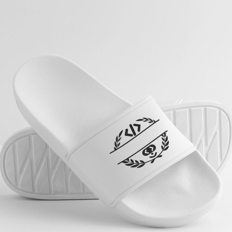 Code logo et code smiley dans une couronne de laurier Claquettes Femme