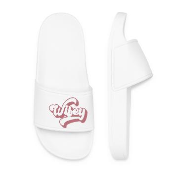 Cool Wifey Matching Couple Wedding Party Marriage - Women’s Pool Sliders - white - Front