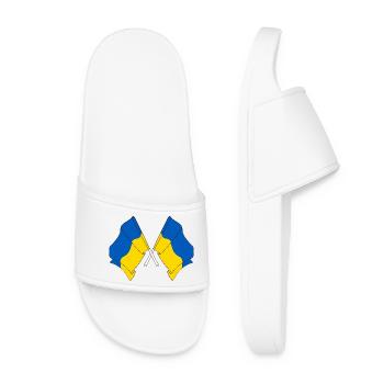 Deux drapeaux Ukraine - Claquettes Femme - blanc - Devant