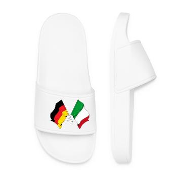 Flagge von Deutschland und Flagge Italien - Frauen Badelatschen - Weiß - Vorne