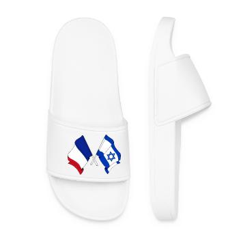 Drapeau de la France et drapeau d’Israël - Claquettes Femme - blanc - Devant