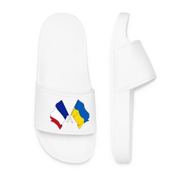 Drapeau de la France et drapeau de l’Ukraine - Claquettes Femme - blanc - Devant