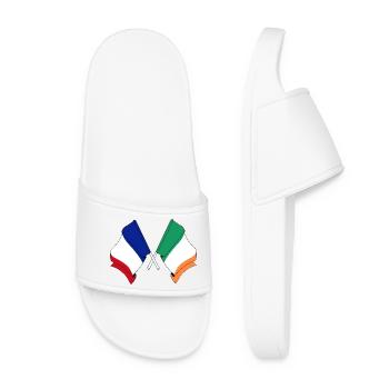 Flag of France and flag of Ireland - Women’s Pool Sliders - white - Front