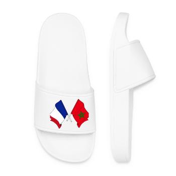 Flag of France and flag of Morocco - Women’s Pool Sliders - white - Front