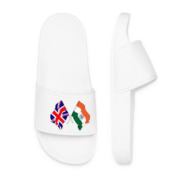 Flag of England and flag India - Women’s Pool Sliders - white - Front