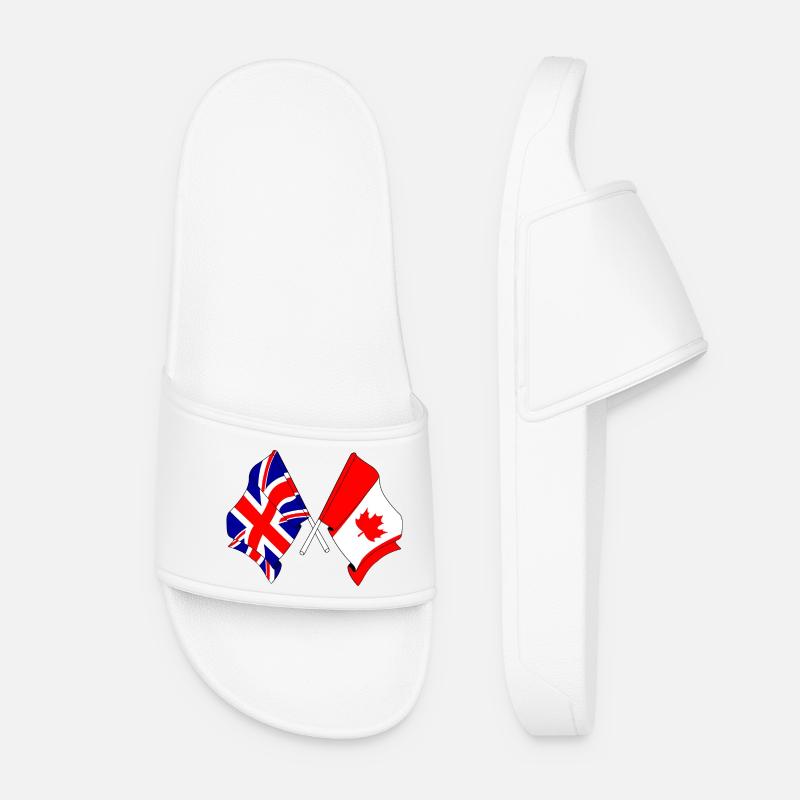 Drapeau de l’Angleterre et drapeau du Canada - Claquettes Femme - blanc