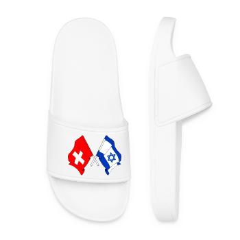 Flag of Switzerland and flag of Israel - Women’s Pool Sliders - white - Front