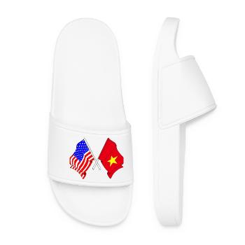 Drapeau des États-Unis et drapeau du Vietnam - Claquettes Femme - blanc - Devant
