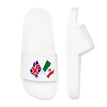 England flag, Mexico flag - Women’s Pool Sliders - white - Front