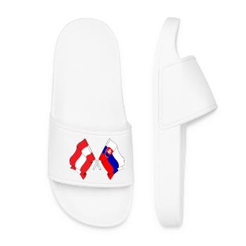Drapeau Autriche, drapeau Slovaquie - Claquettes Femme - blanc - Devant