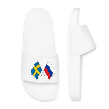Drapeau Suède drapeau Russie - Claquettes Femme - blanc - Devant