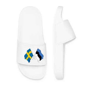 Flag Sweden, flag Estonia - Women’s Pool Sliders - white - Front