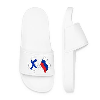 Drapeau de la Finlande, drapeau de la Russie - Claquettes Femme - blanc - Devant