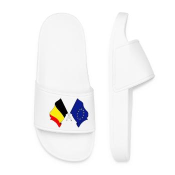 Pavillon Belgique Europe - Claquettes Femme - blanc - Devant