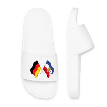 Flagge Deutschland, Schleswig Holstein - Frauen Badelatschen - Weiß - Vorne
