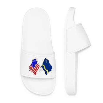 Flagge USA und Flagge Curacao - Frauen Badelatschen - Weiß - Vorne