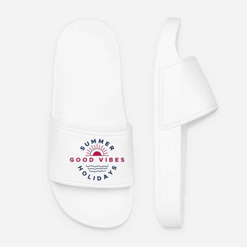 Good Summer Holiday Vibes USA - Women’s Pool Sliders - white