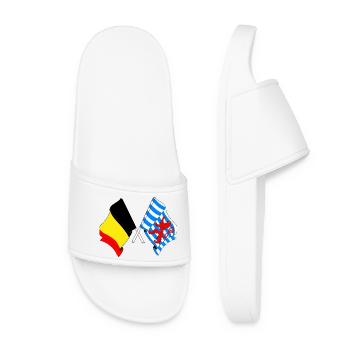 Flagge von Belgien, Luxemburg - Frauen Badelatschen - Weiß - Vorne