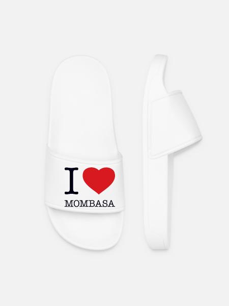 I LOVE MOMBASA - Frauen Badelatschen - Weiß
