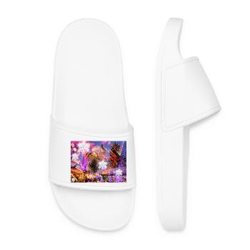 Marché de Noël impression, Joyeux Noël - Claquettes Femme - blanc - Devant
