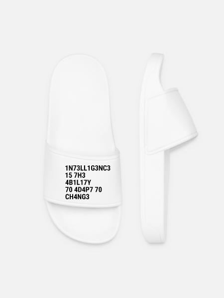 Intelligence is the ability to adapt to change Bla - Women’s Pool Sliders - white